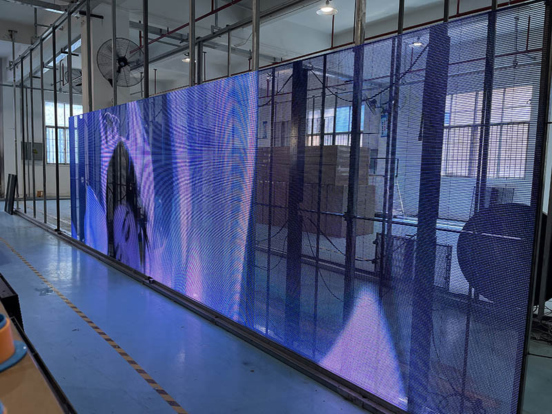 transparent led curtain display screen